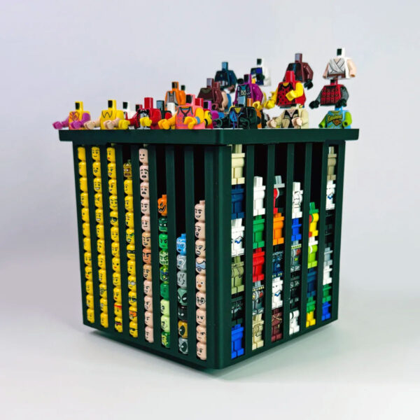 Minifigure organizer, black (closed) - FigFix - Infinite Brick